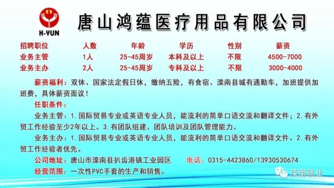 滦南最新招工,滦南最新用工信息火热发布中。