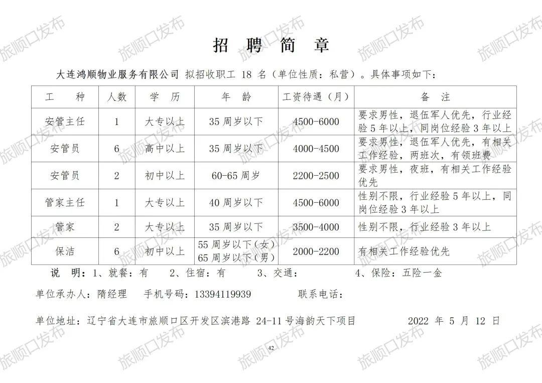 大连午间餐饮招聘信息